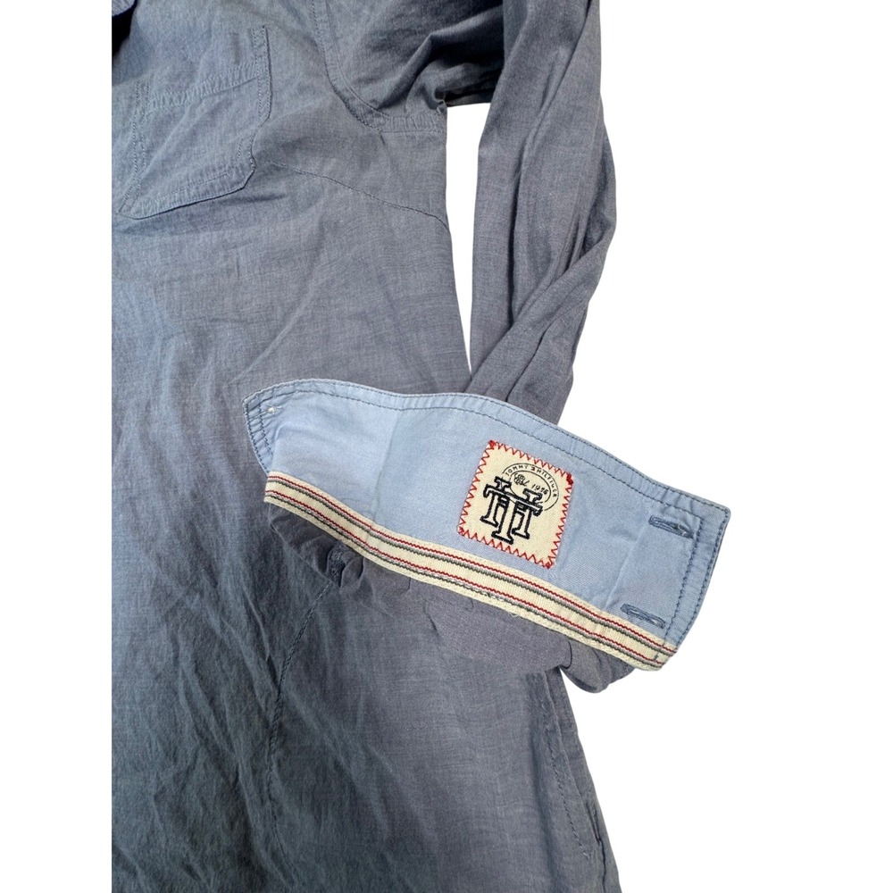 Tommy Hilfiger Popover Tunic‎ Womens M Blue Chambray Long Sleeve Pockets - Picture 5 of 12